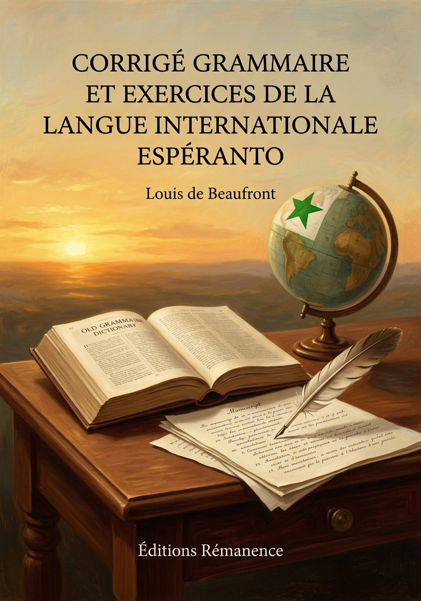 Livre Corrigé Grammaire et exercices de la langue internationale Espéranto par Louis de Beaufront - Couverture - Editions Remanence