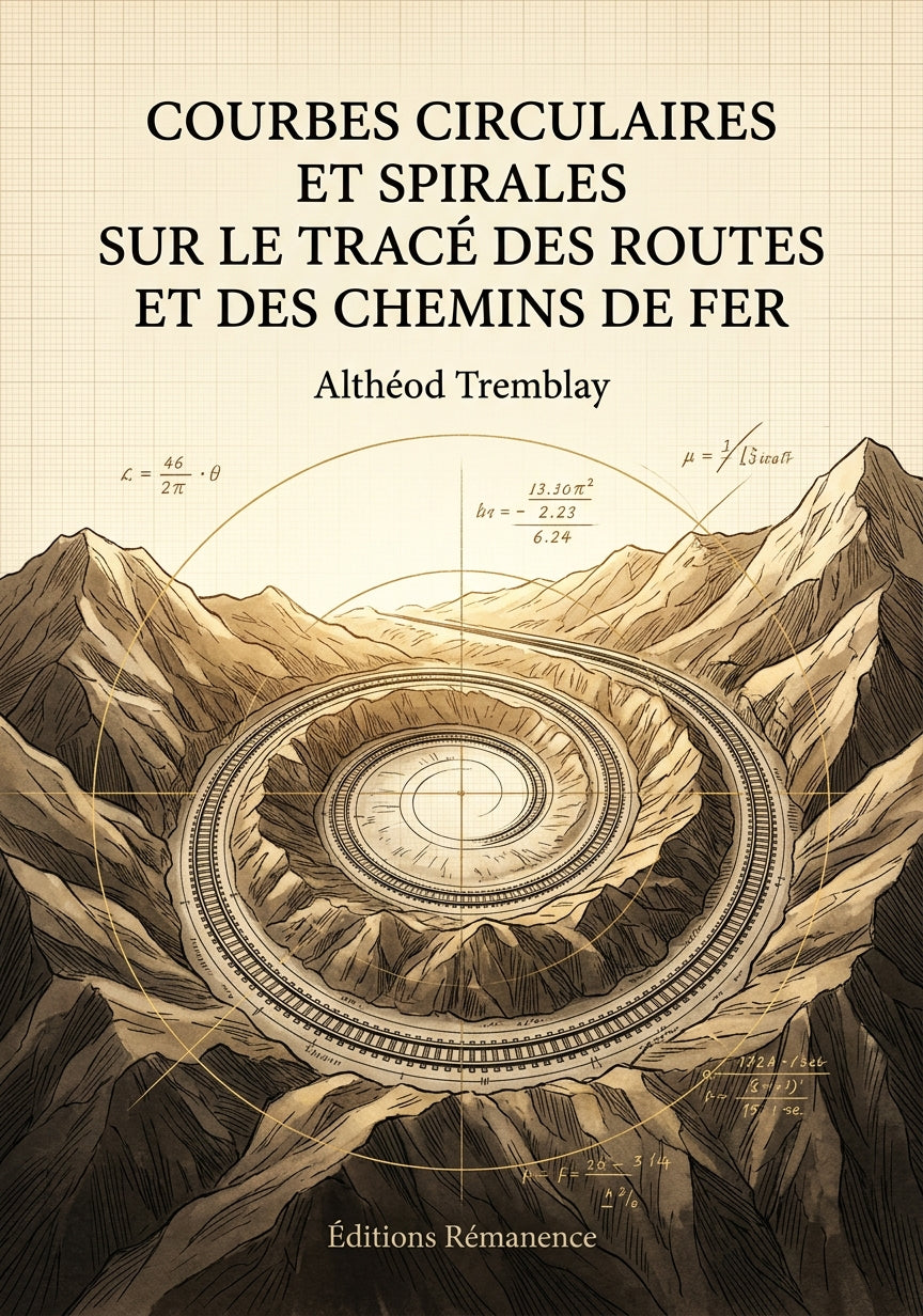 Livre Courbes circulaires et spirales sur le tracé des routes et des chemins de fer par Althéod Tremblay - Couverture - Editions Remanence