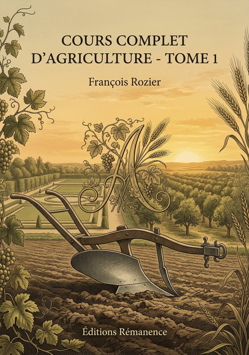 Livre Cours complet d’agriculture - Tome 1 par François Rozier - Couverture - Editions Remanence