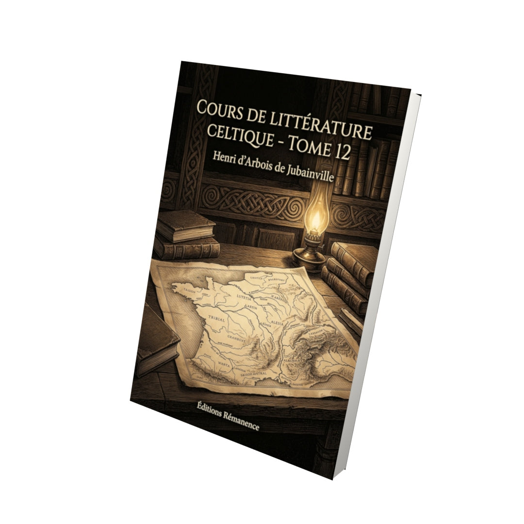 Livre Cours de littérature celtique - Tome 12 par Henri d’Arbois de Jubainville - Vue 3D - Editions Remanence