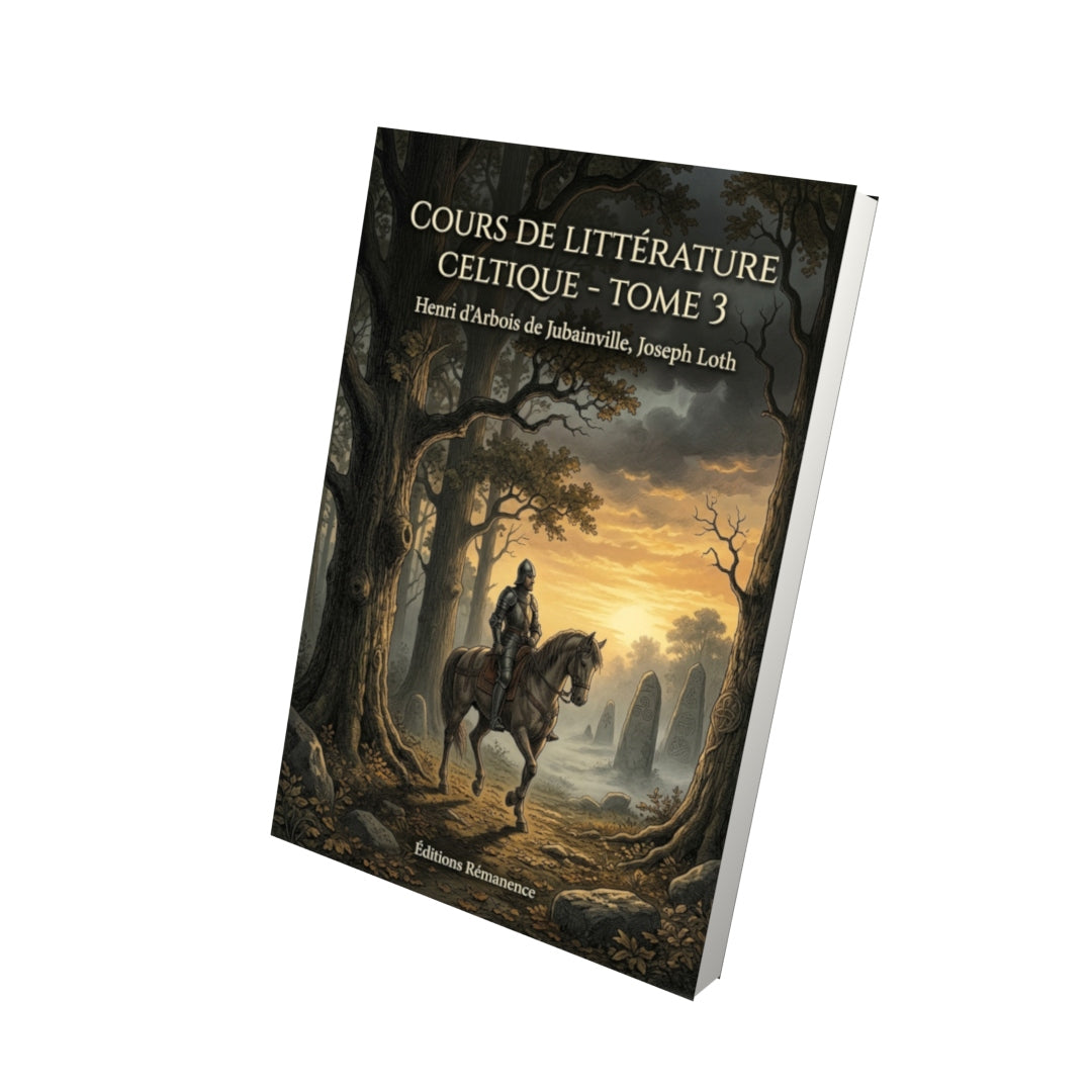 Livre Cours de littérature celtique - Tome 3 par Henri d’Arbois de Jubainville, Joseph Loth - Vue 3D - Editions Remanence