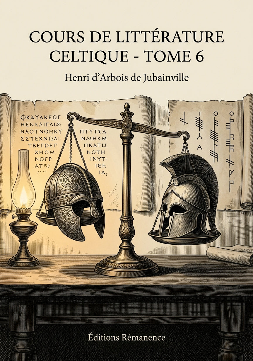 Livre Cours de littérature celtique - Tome 6 par Henri d’Arbois de Jubainville - Couverture - Editions Remanence