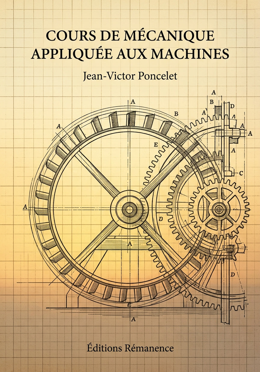 Livre Cours de mécanique appliquée aux machines par Jean-Victor Poncelet - Couverture - Editions Remanence