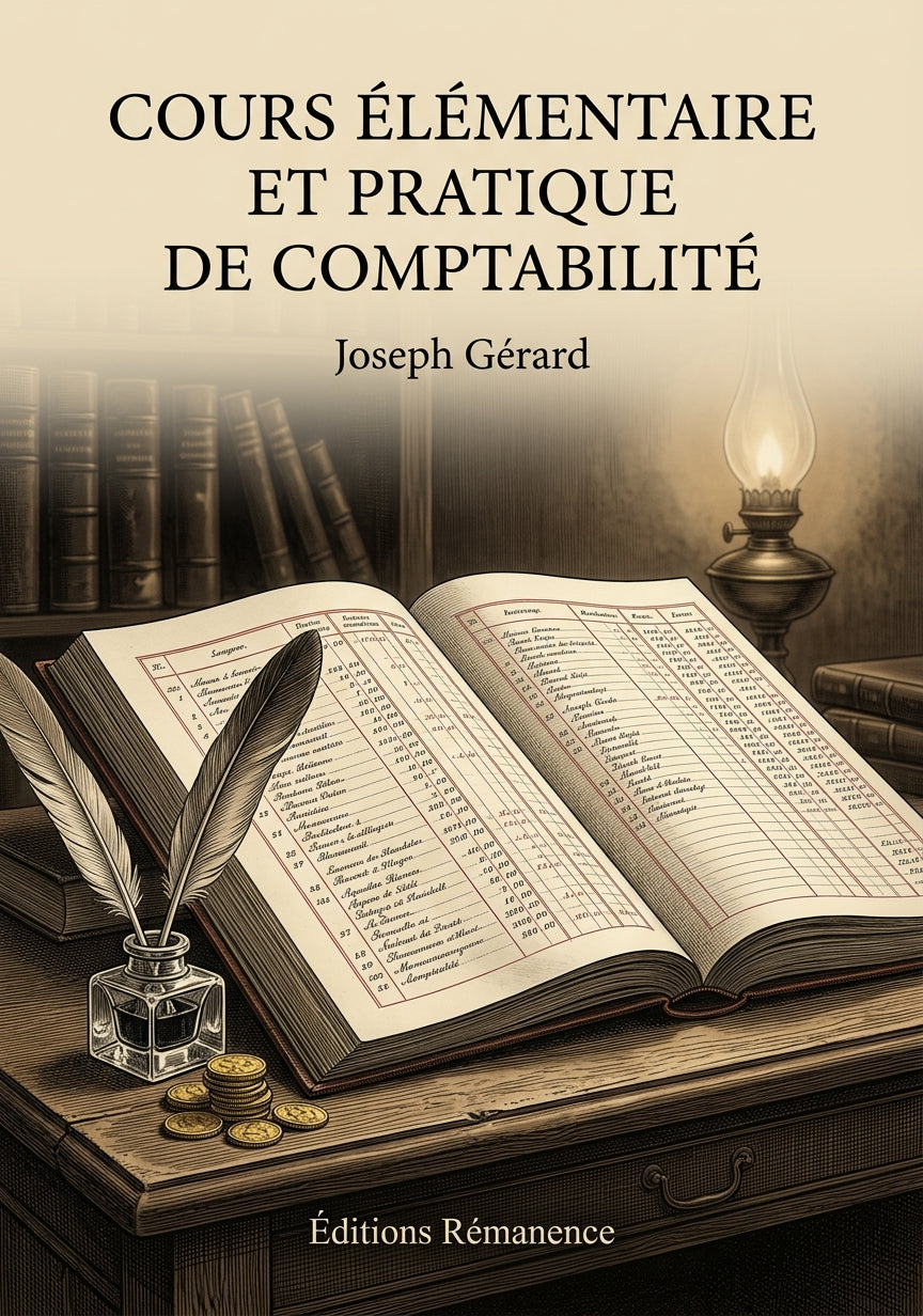 Livre Cours élémentaire et pratique de comptabilité par Joseph Gérard - Couverture - Editions Remanence