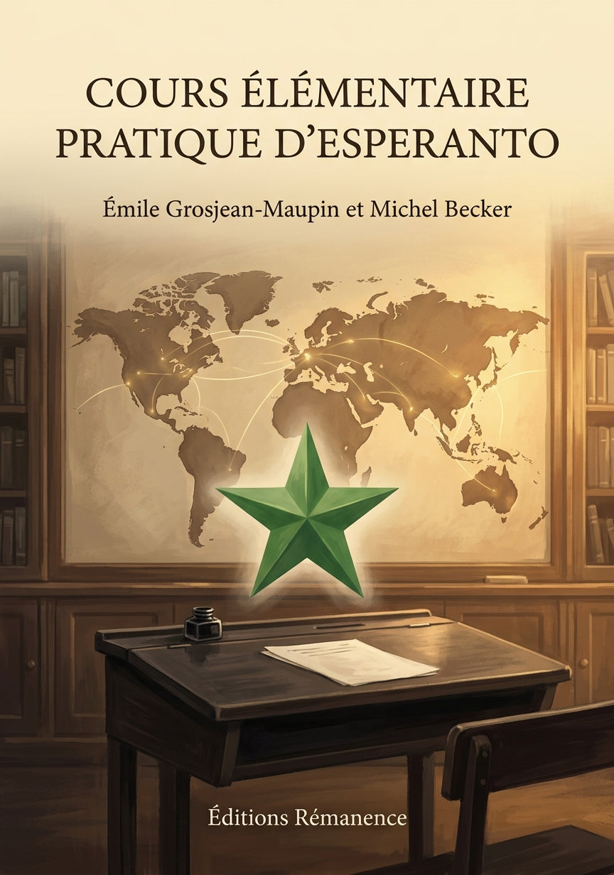 Livre Cours Élémentaire Pratique d’Esperanto par Émile Grosjean-Maupin et Michel Becker - Couverture - Editions Remanence