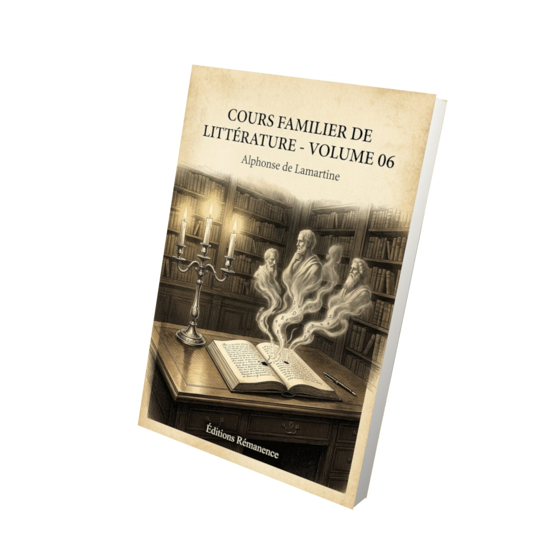 Livre Cours familier de Littérature - Volume 06 - Alphonse de Lamartine - Vue 3D - Editions Remanence