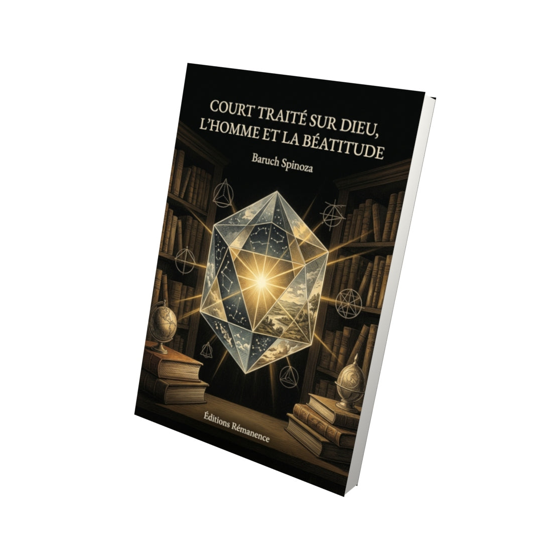 Livre Court traité sur Dieu, l’homme et la béatitude par Baruch Spinoza - Vue 3D - Editions Remanence