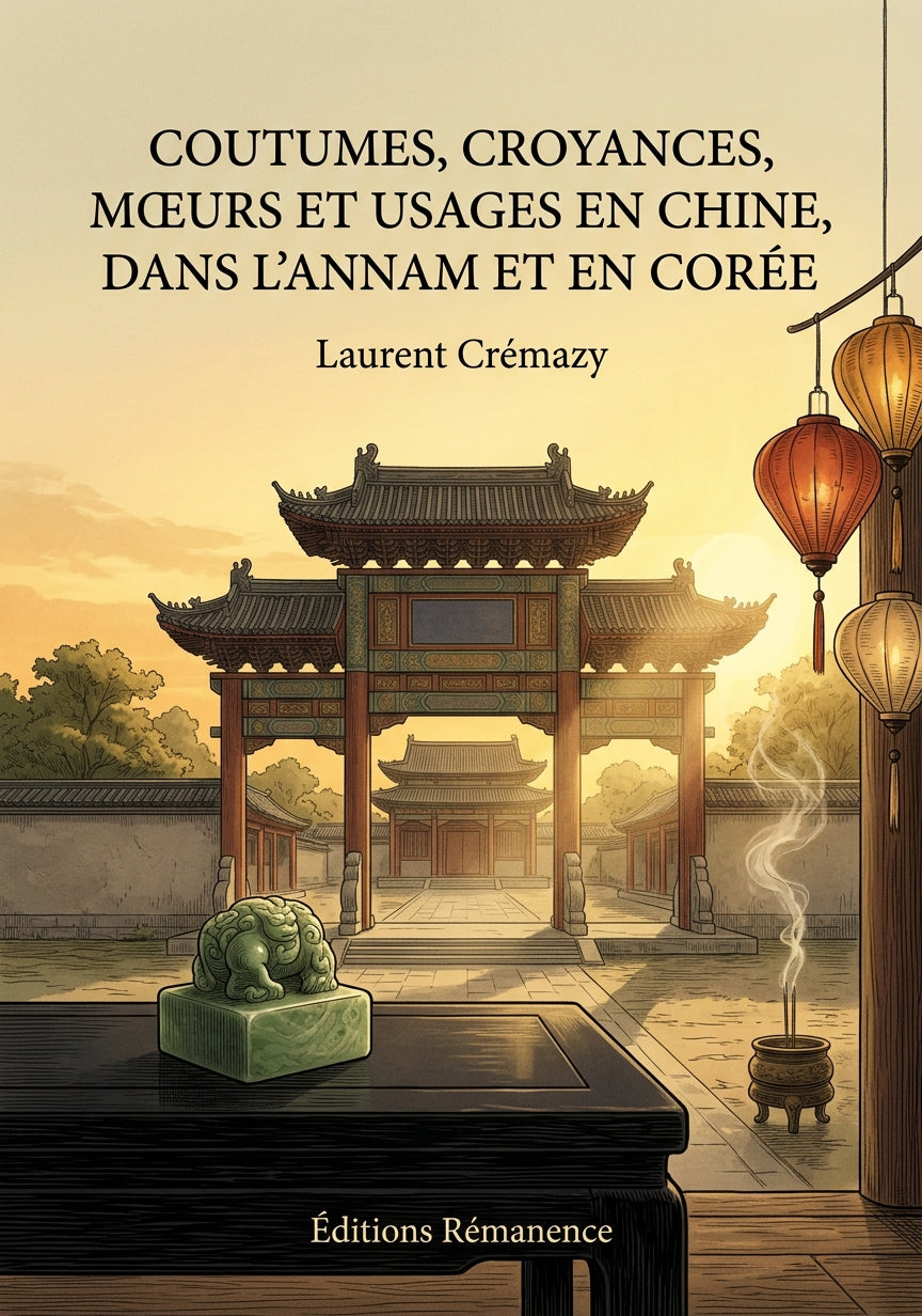 Livre Coutumes, croyances, mœurs et usages en Chine, dans l’Annam et en Corée par Laurent Crémazy - Couverture - Editions Remanence
