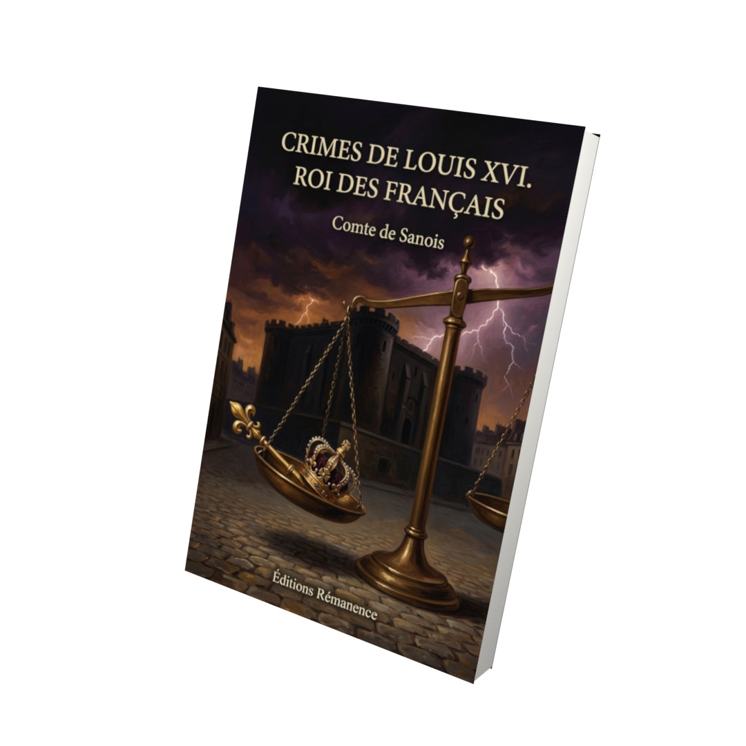 Livre Crimes de Louis XVI. Roi des Français par Comte de Sanois - Vue 3D - Editions Remanence