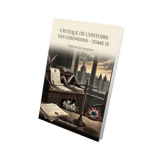 Livre Critique de l'histoire des Girondins - Tome 15 par Alphonse de Lamartine - Vue 3D - Editions Remanence