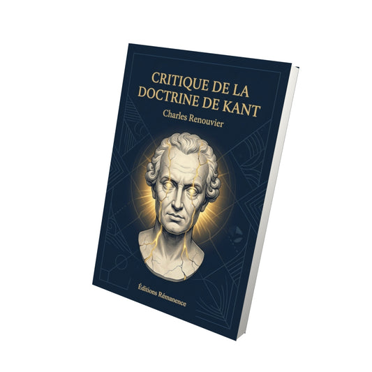 Livre Critique de la doctrine de Kant par Charles Renouvier - Vue 3D - Editions Remanence