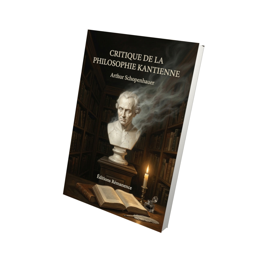 Livre Critique de la philosophie kantienne par Arthur Schopenhauer - Vue 3D - Editions Remanence