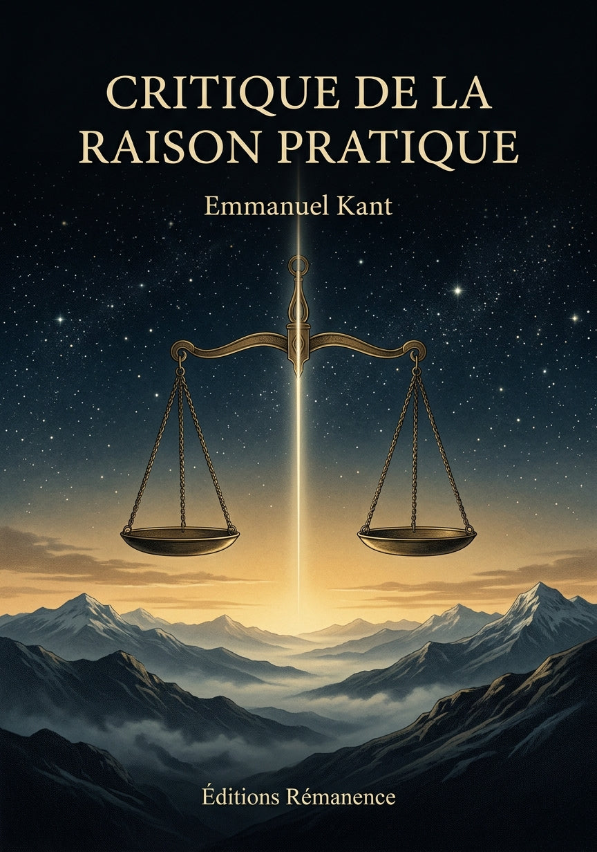 Livre Critique de la raison pratique par Emmanuel Kant - Couverture - Editions Remanence