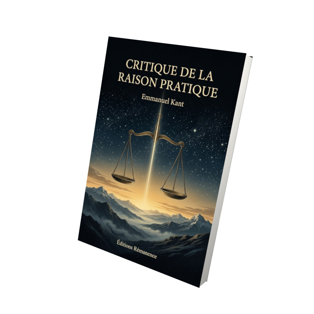 Livre Critique de la raison pratique par Emmanuel Kant - Vue 3D - Editions Remanence