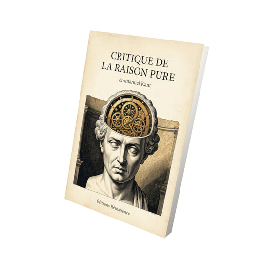 Livre Critique de la raison pure par Emmanuel Kant - Vue 3D - Editions Remanence
