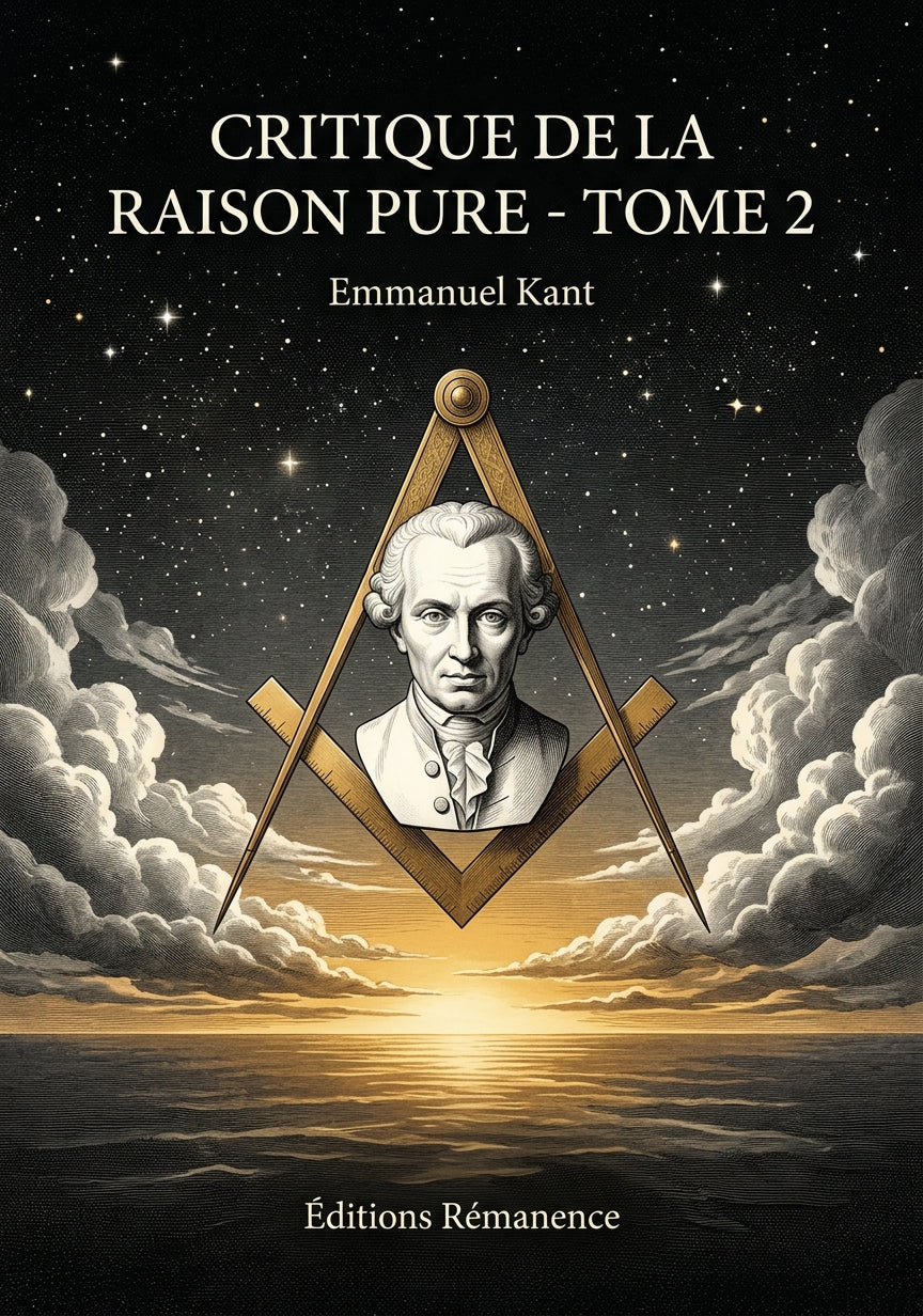 Livre Critique de la raison pure - Tome 2 par Emmanuel Kant - Couverture - Editions Remanence