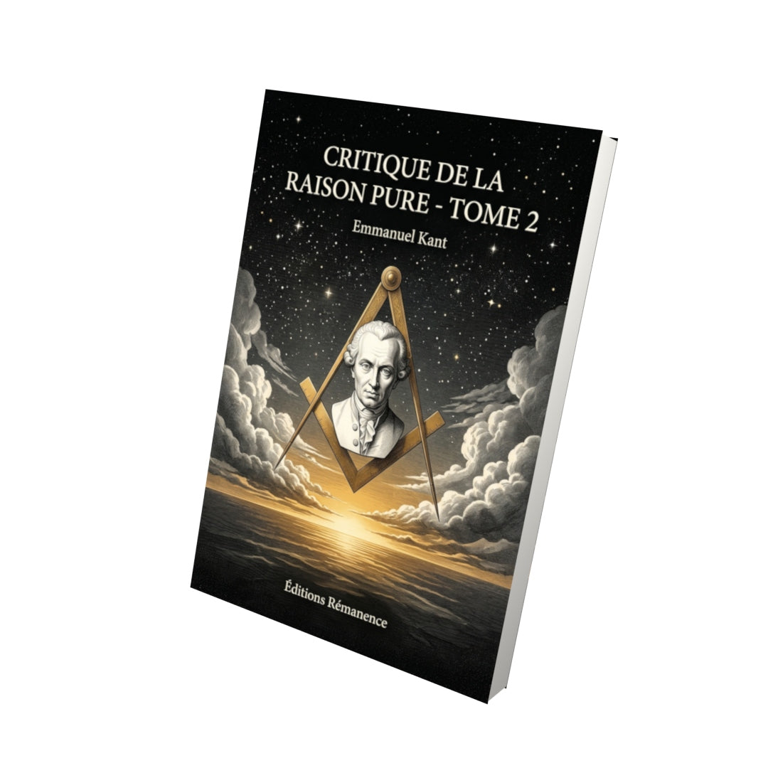Livre Critique de la raison pure - Tome 2 par Emmanuel Kant - Vue 3D - Editions Remanence