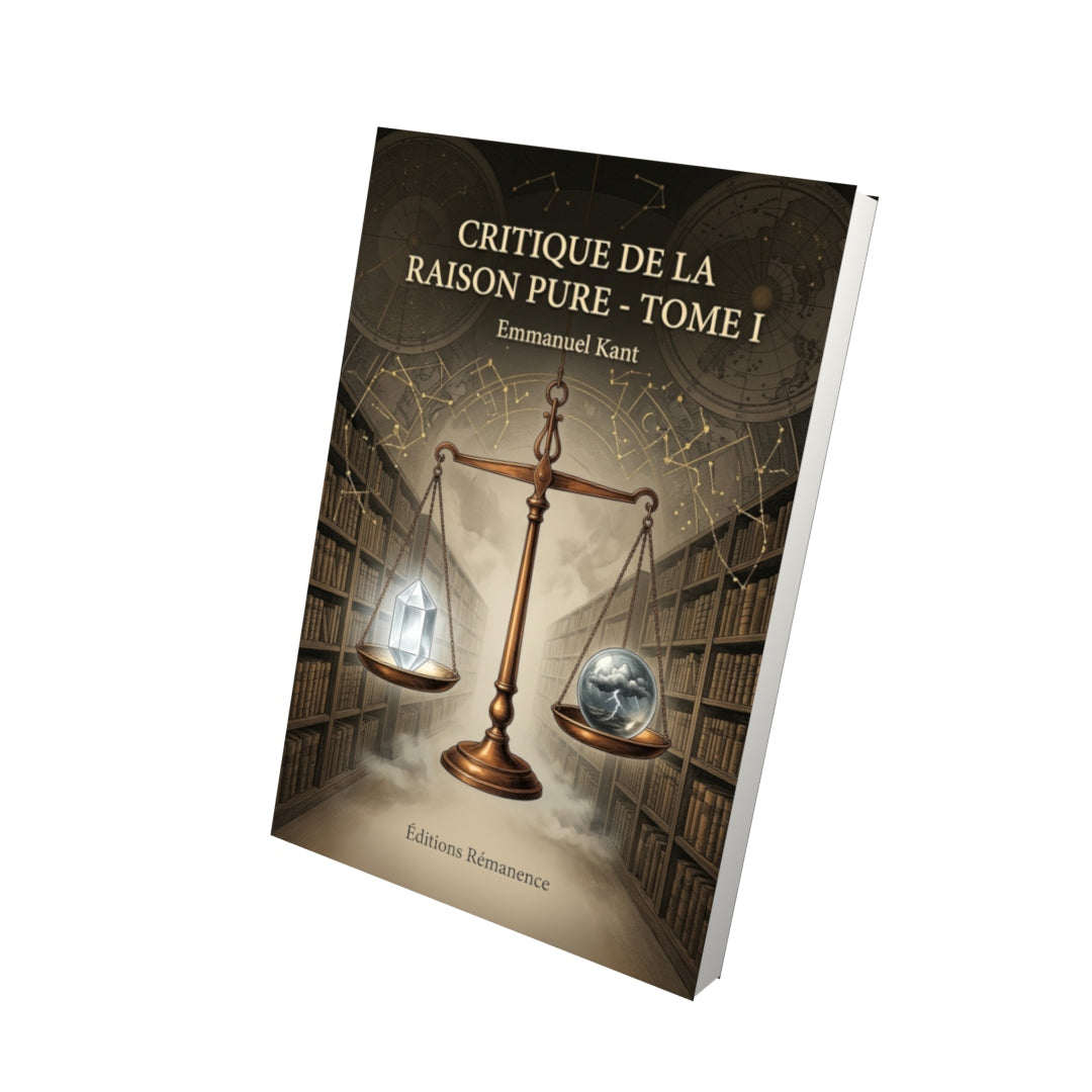 Livre Critique de la raison pure - Tome I par Emmanuel Kant - Vue 3D - Editions Remanence