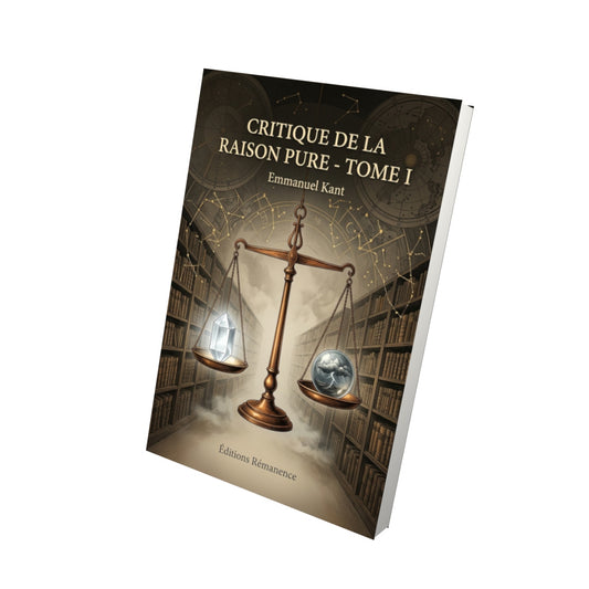 Livre Critique de la raison pure - Tome I par Emmanuel Kant - Vue 3D - Editions Remanence