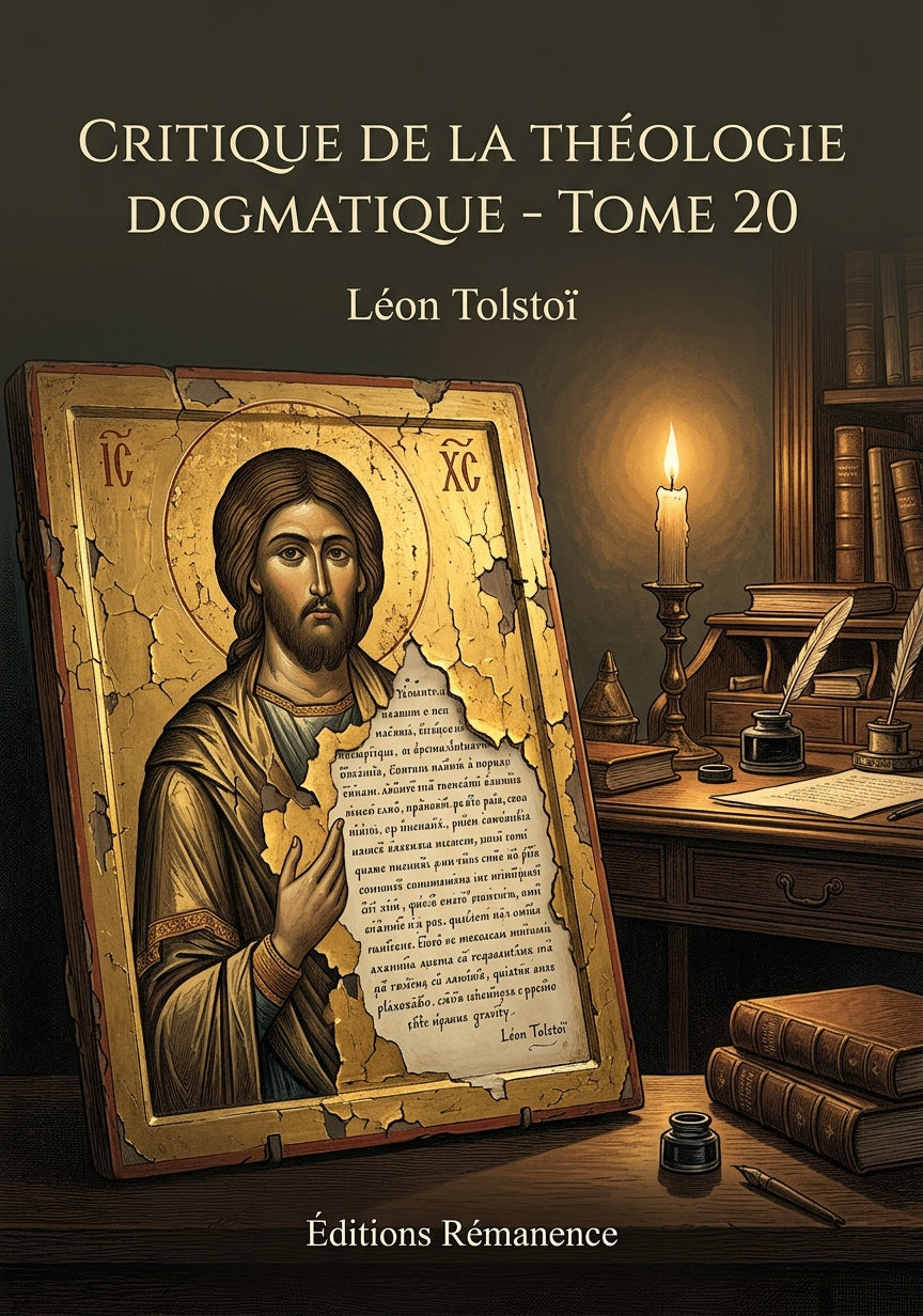 Livre Critique de la théologie dogmatique - Tome 20 par Léon Tolstoï - Couverture - Editions Remanence
