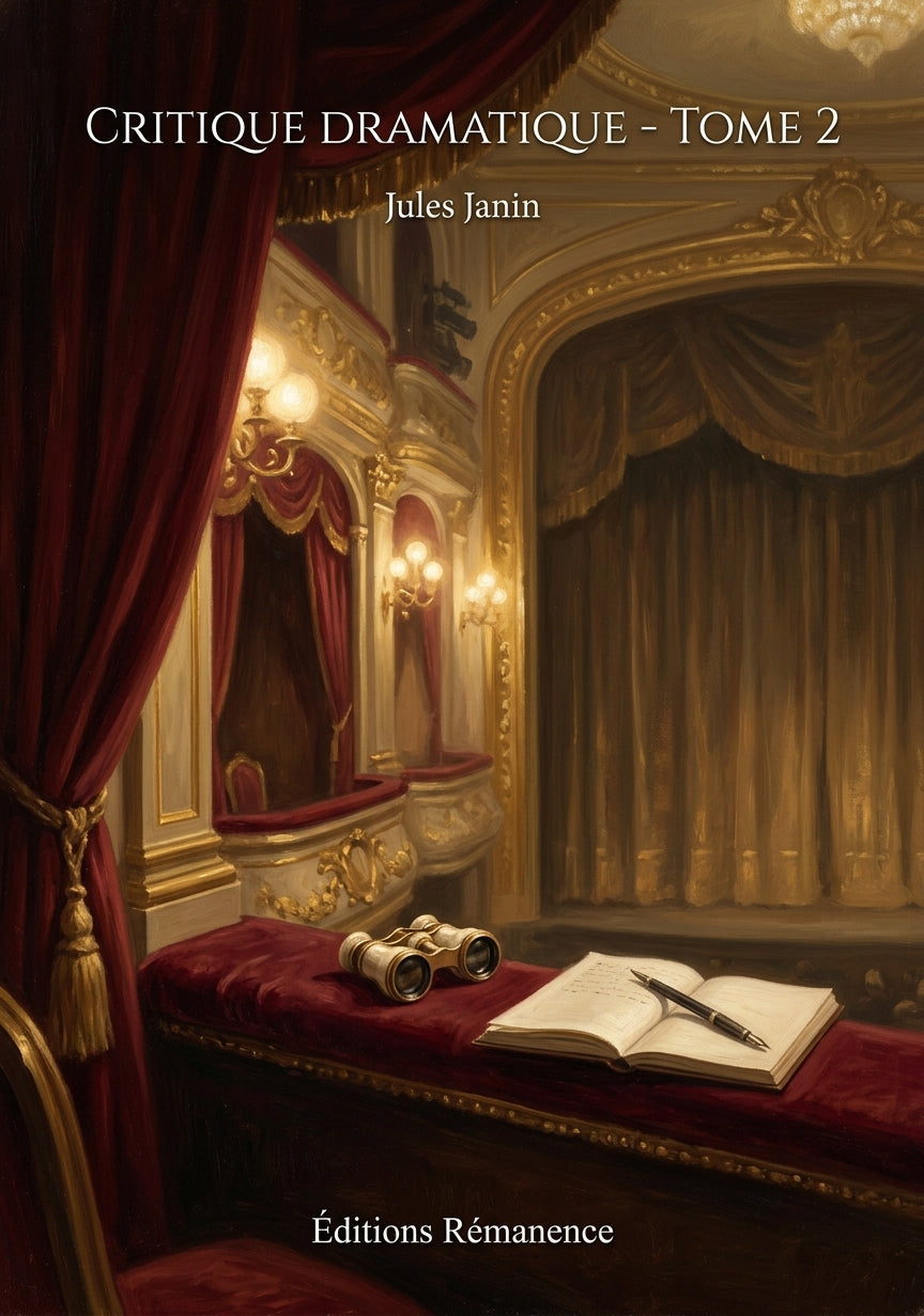 Livre Critique dramatique - Tome 2 par Jules Janin - Couverture - Editions Remanence