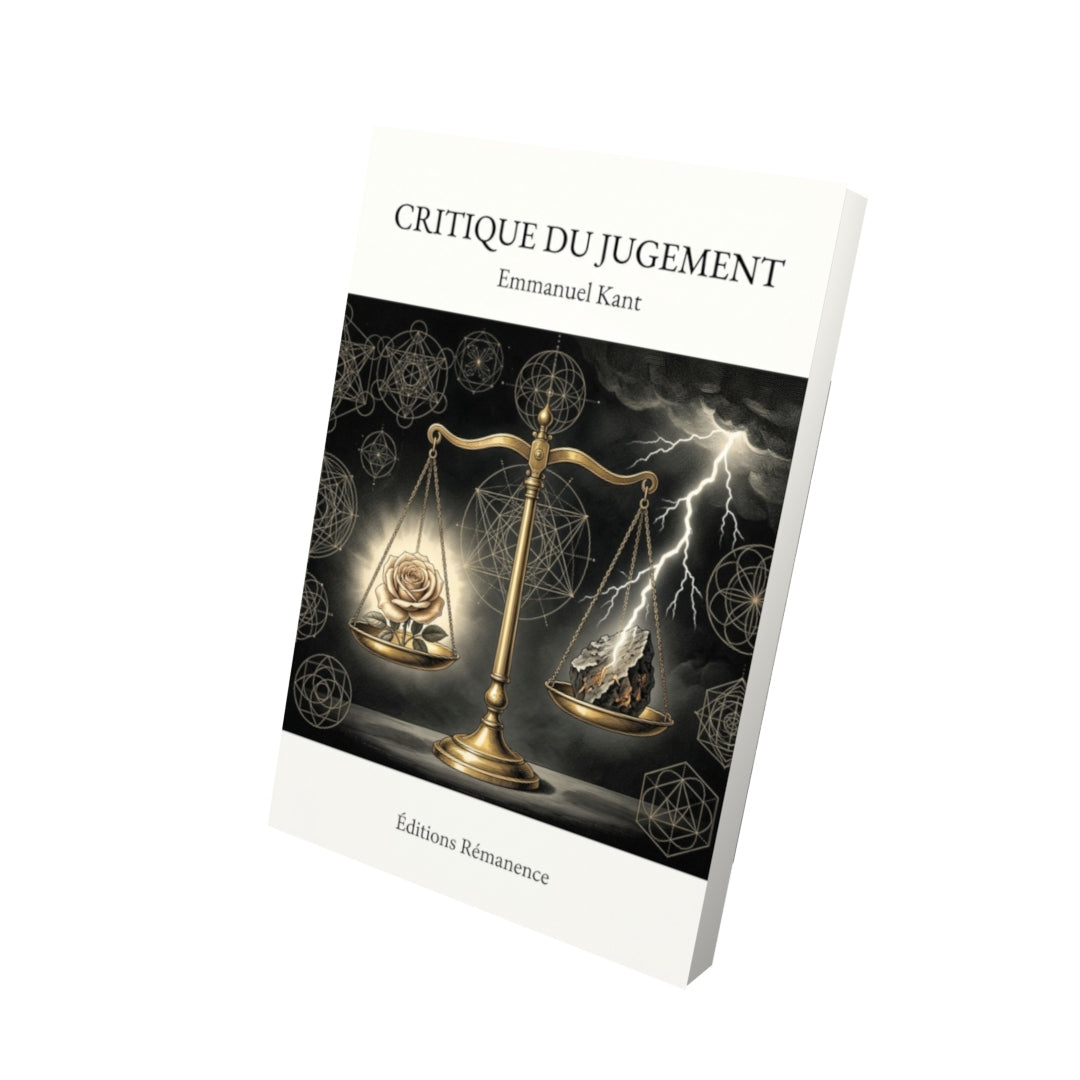 Livre Critique du jugement par Emmanuel Kant - Vue 3D - Editions Remanence
