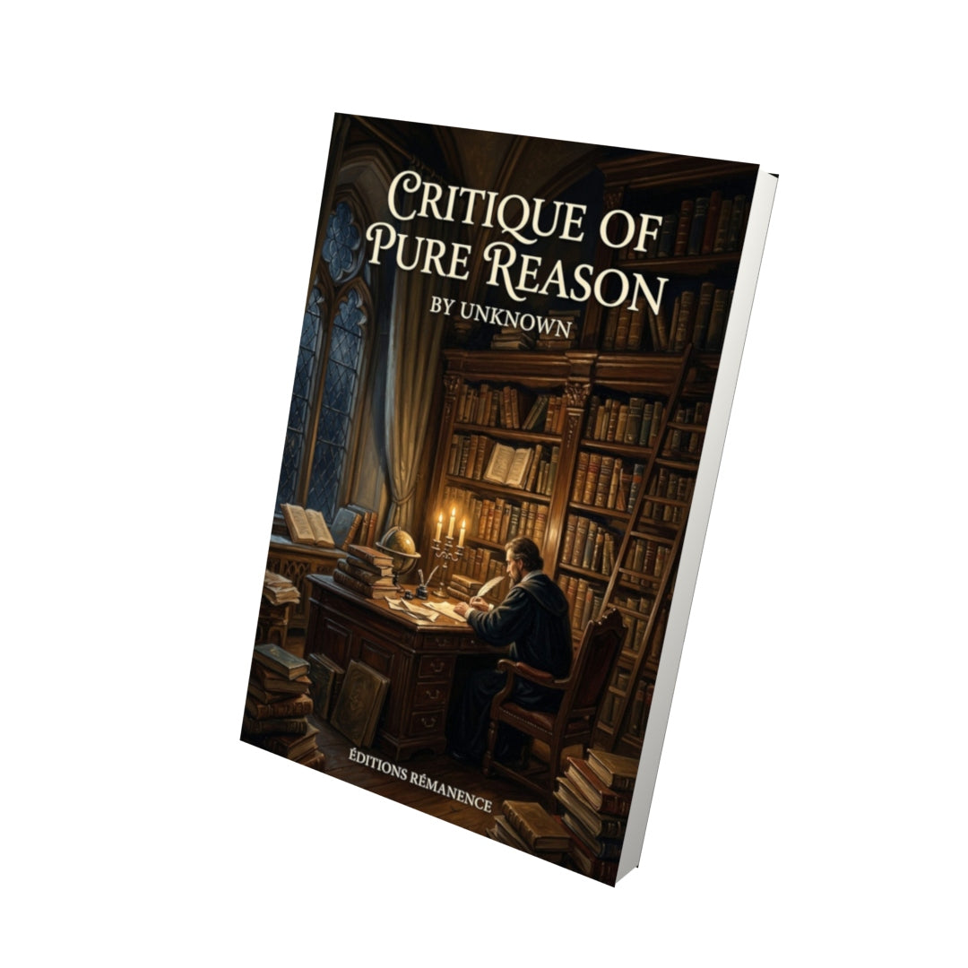 Livre Critique of Pure Reason - Vue 3D - Editions Remanence