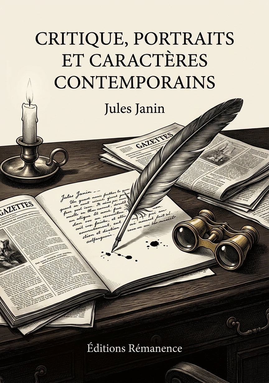 Livre Critique, portraits et caractères contemporains par Jules Janin - Couverture - Editions Remanence