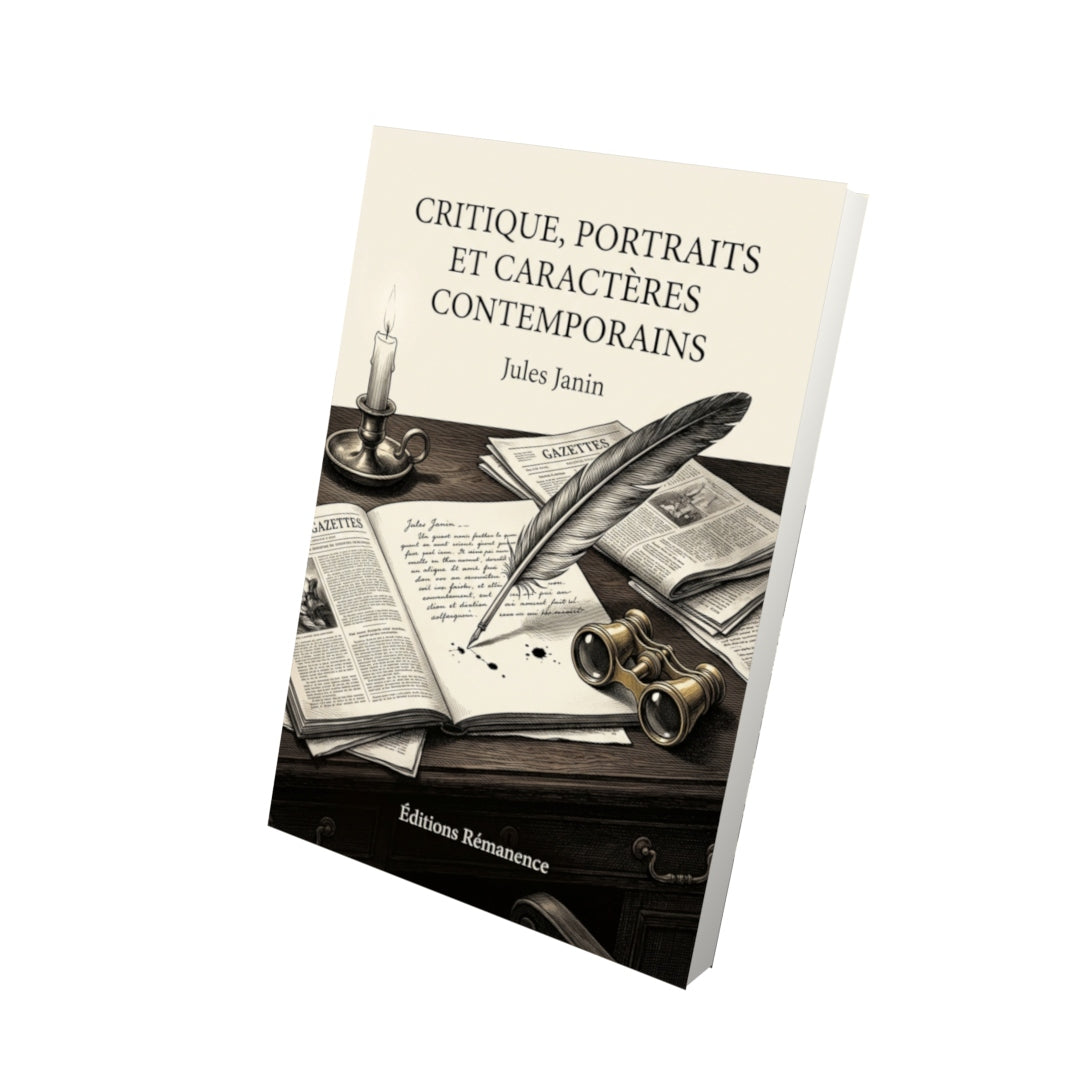 Livre Critique, portraits et caractères contemporains par Jules Janin - Vue 3D - Editions Remanence