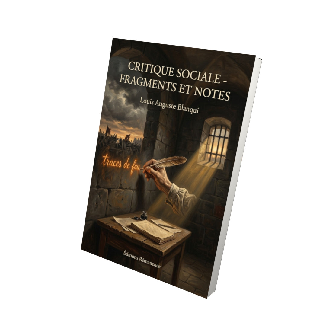 Livre Critique sociale - Fragments et Notes par Louis Auguste Blanqui - Vue 3D - Editions Remanence