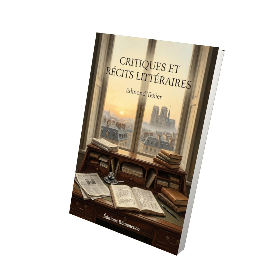 Livre Critiques et récits littéraires par Edmond Texier - Vue 3D - Editions Remanence
