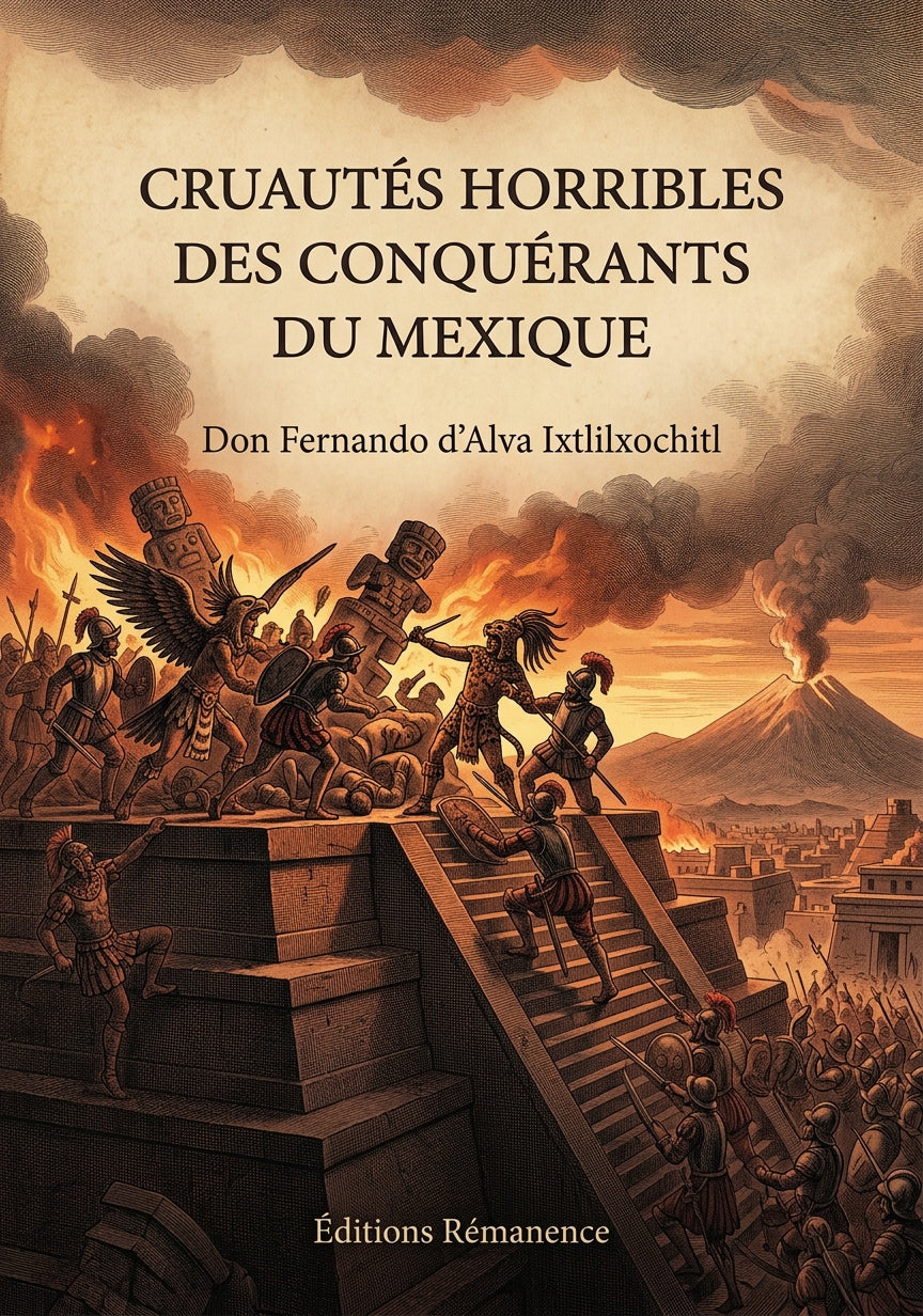 Livre Cruautés Horribles des Conquérants du Mexique par Don Fernando d’Alva Ixtlilxochitl - Couverture - Editions Remanence