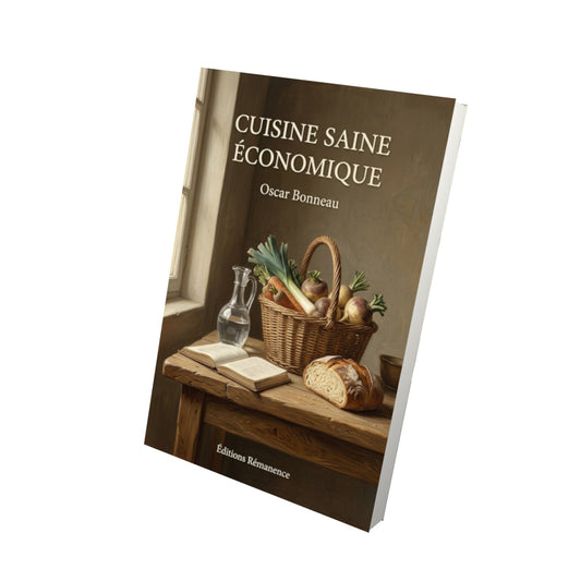 Livre Cuisine saine économique par Oscar Bonneau - Vue 3D - Editions Remanence