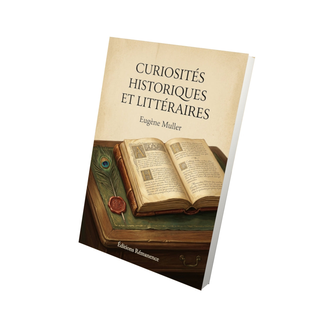 Livre Curiosités Historiques et Littéraires - Eugène Muller - Vue 3D - Editions Remanence