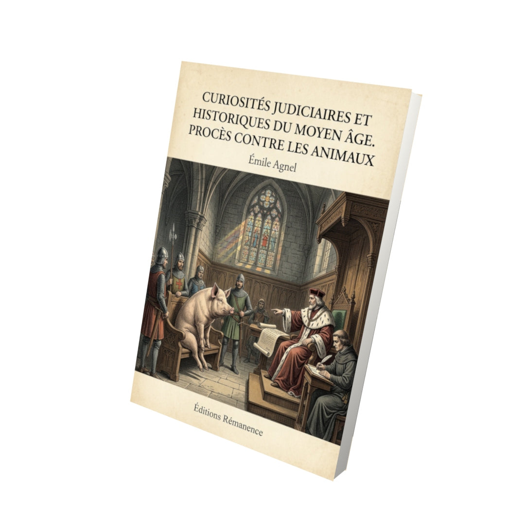 Livre Curiosités judiciaires et historiques du moyen âge. Procès contre les animaux - Émile Agnel - Vue 3D - Editions Remanence