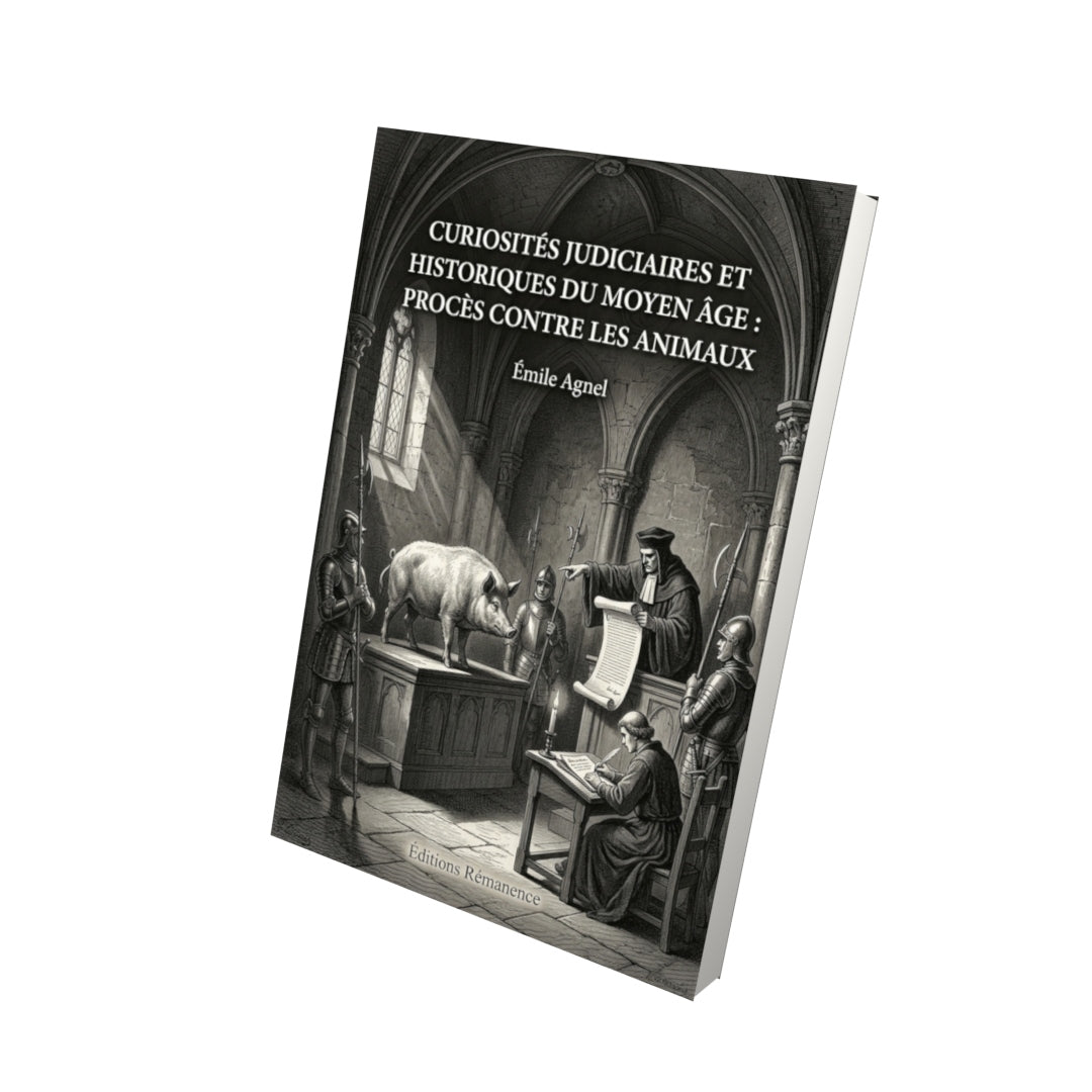 Livre Curiosités judiciaires et historiques du moyen âge : procès contre les animaux par Émile Agnel - Vue 3D - Editions Remanence