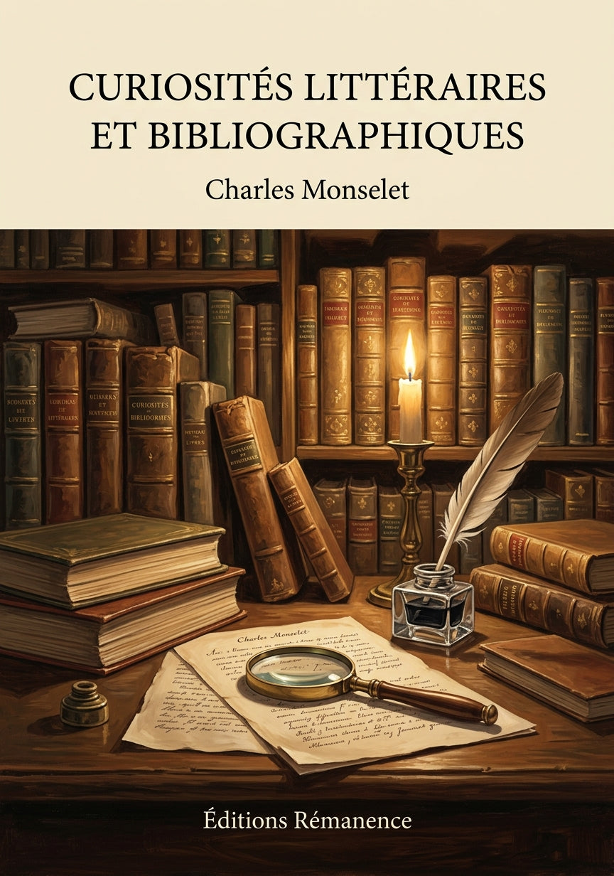 Livre Curiosités littéraires et bibliographiques par Charles Monselet - Couverture - Editions Remanence
