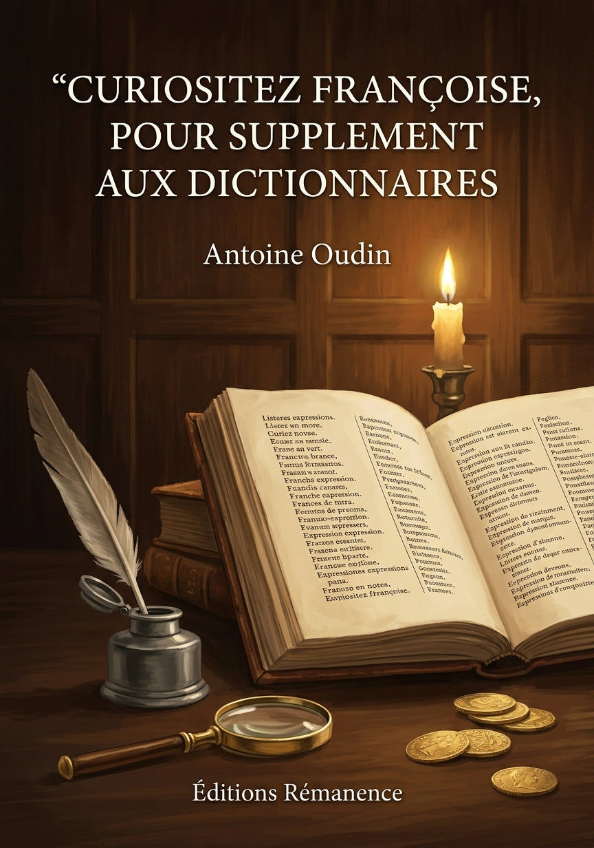 Livre Curiositez françoise, pour supplement aux dictionnaires par Antoine Oudin - Couverture - Editions Remanence