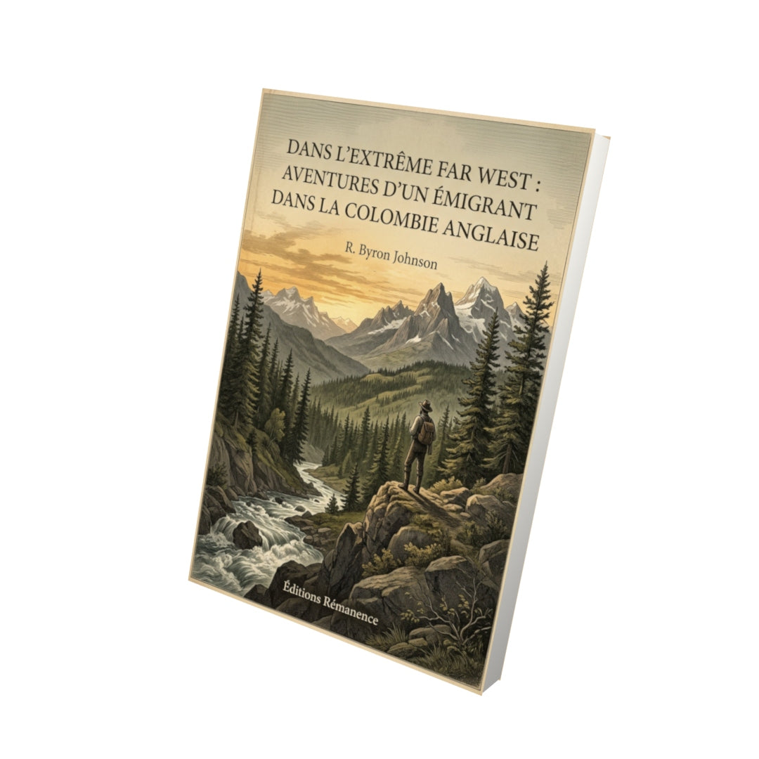 Livre Dans l'extrême Far West : Aventures d'un émigrant dans la Colombie anglaise - R. Byron Johnson - Vue 3D - Editions Remanence