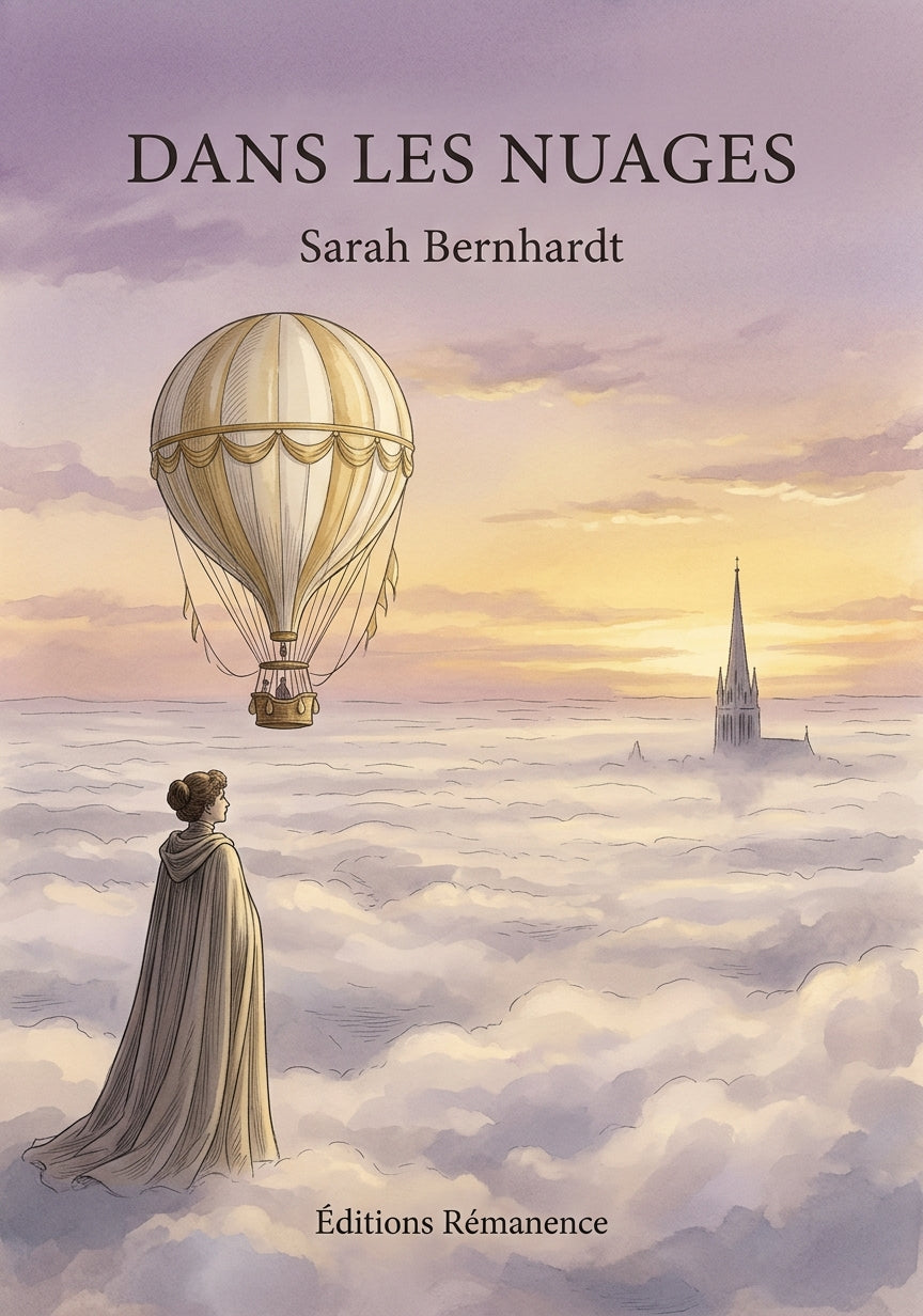 Livre Dans les nuages par Sarah Bernhardt - Couverture - Editions Remanence