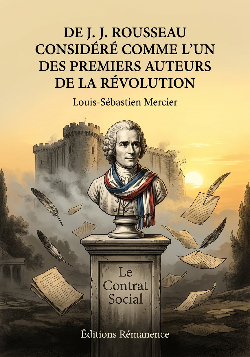 Livre De J. J. Rousseau considéré comme l’un des premiers auteurs de la Révolution par Louis-Sébastien Mercier - Couverture - Editions Remanence