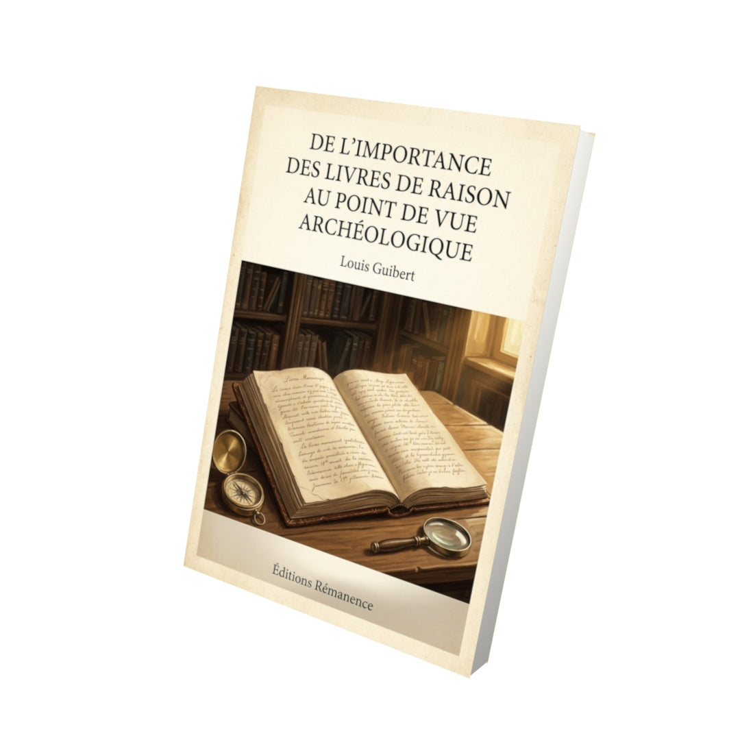 Livre De l'importance des livres de raison au point de vue archéologique - Louis Guibert - Vue 3D - Editions Remanence