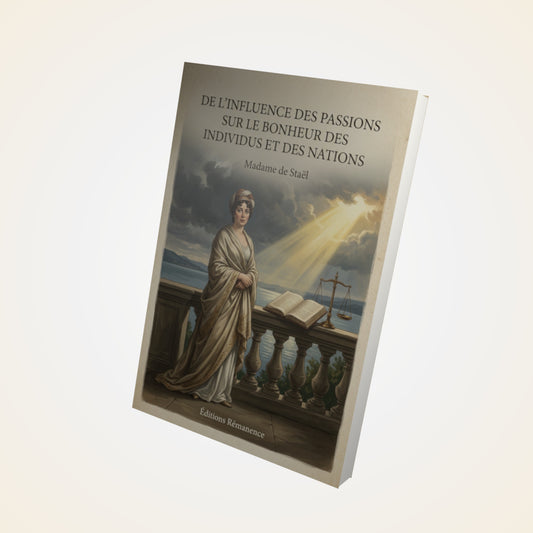 Livre De l'influence des passions sur le bonheur des individus et des nations - Madame de Staël - Couverture 3D