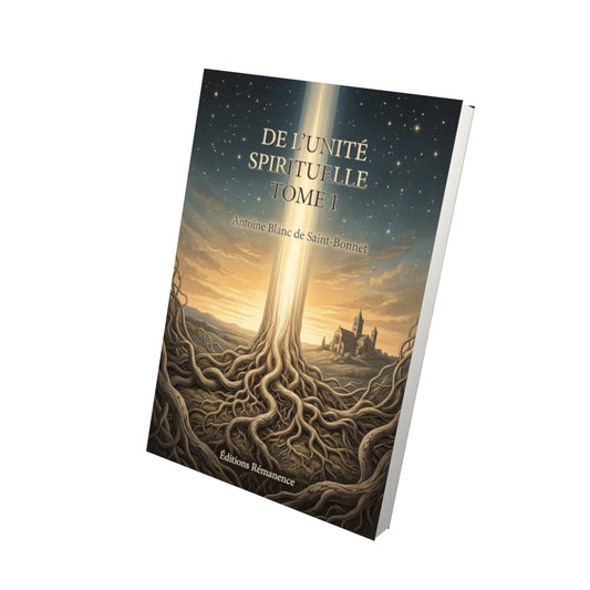 Livre De l'unité spirituelle Tome 1 - Antoine Blanc de Saint-Bonnet - Vue 3D - Editions Remanence