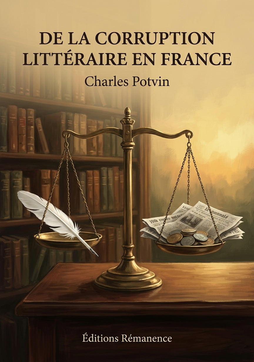 Livre De la corruption littéraire en France par Charles Potvin - Couverture - Editions Remanence