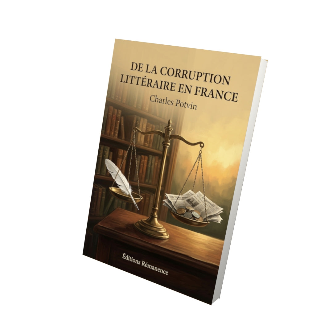 Livre De la corruption littéraire en France par Charles Potvin - Vue 3D - Editions Remanence