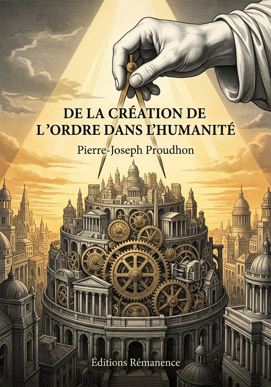 Livre De la création de l’ordre dans l’humanité par Pierre-Joseph Proudhon - Couverture - Editions Remanence