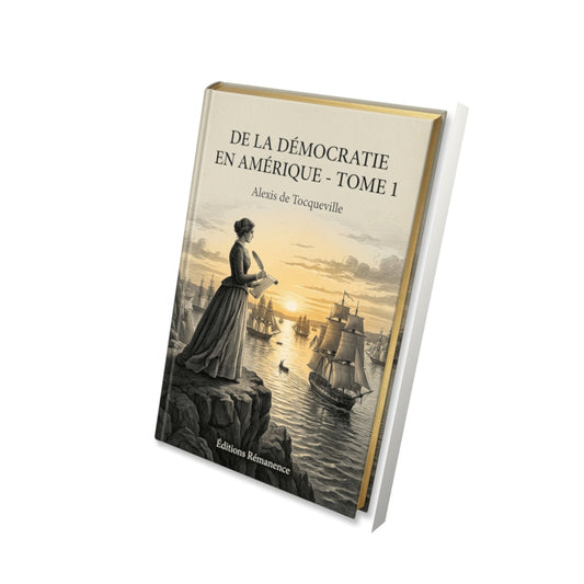 Livre De la démocratie en Amérique - Tome 1 par Alexis de Tocqueville - Vue 3D - Editions Remanence