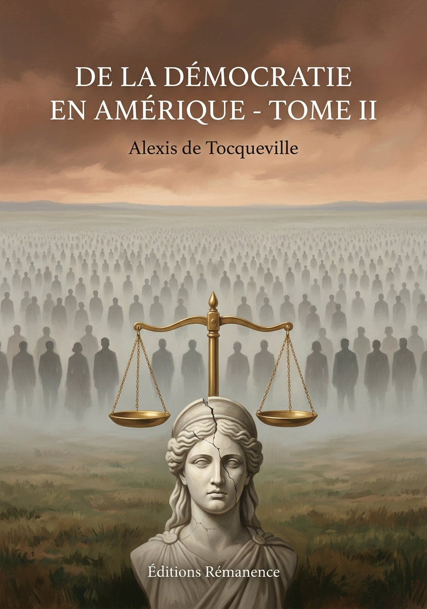 Livre De la démocratie en Amérique - Tome II par Alexis de Tocqueville - Couverture - Editions Remanence