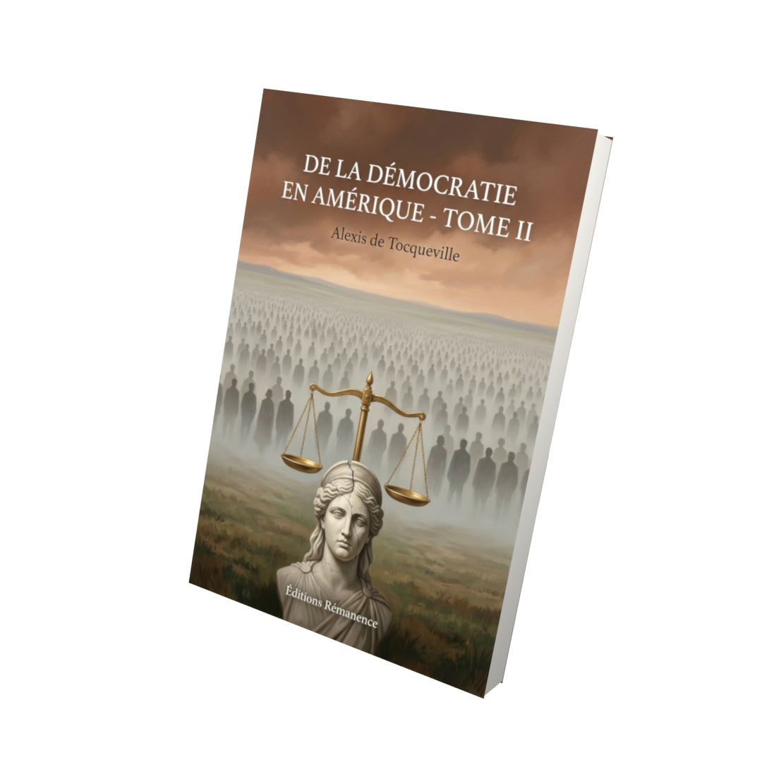Livre De la démocratie en Amérique - Tome II par Alexis de Tocqueville - Vue 3D - Editions Remanence